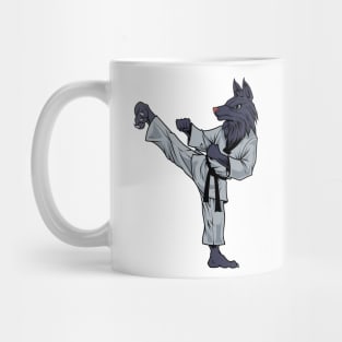 Cartoon Wolf does Tang Soo Do Mug